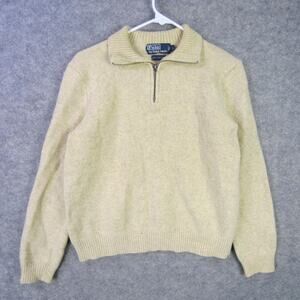Polo Ralph Lauren Sweater Mens Large Half Zip Pullover Lambswool Casual